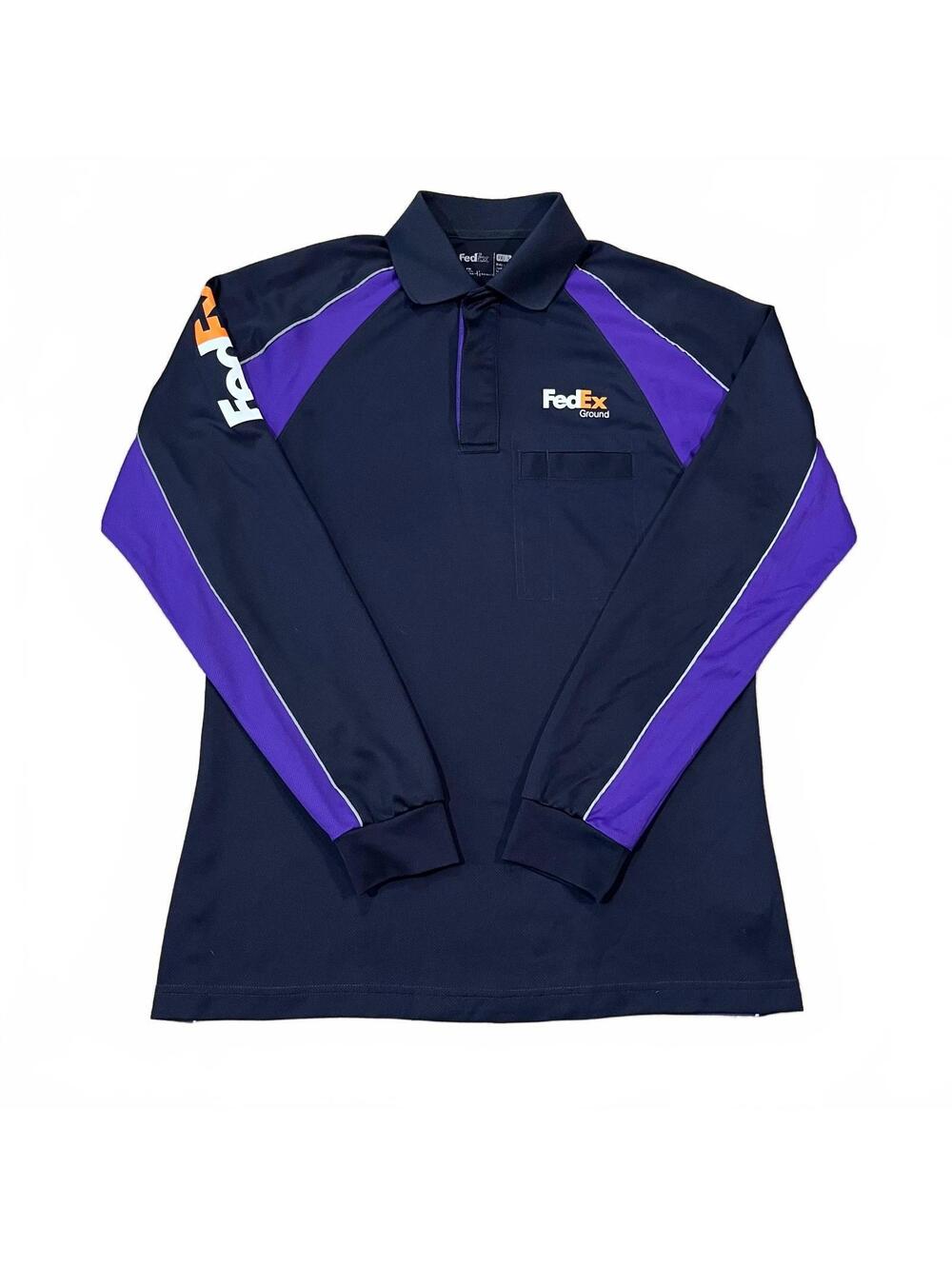 FedEx Ground Mens Long Sleeve Uniform Polo Shirt Size Small